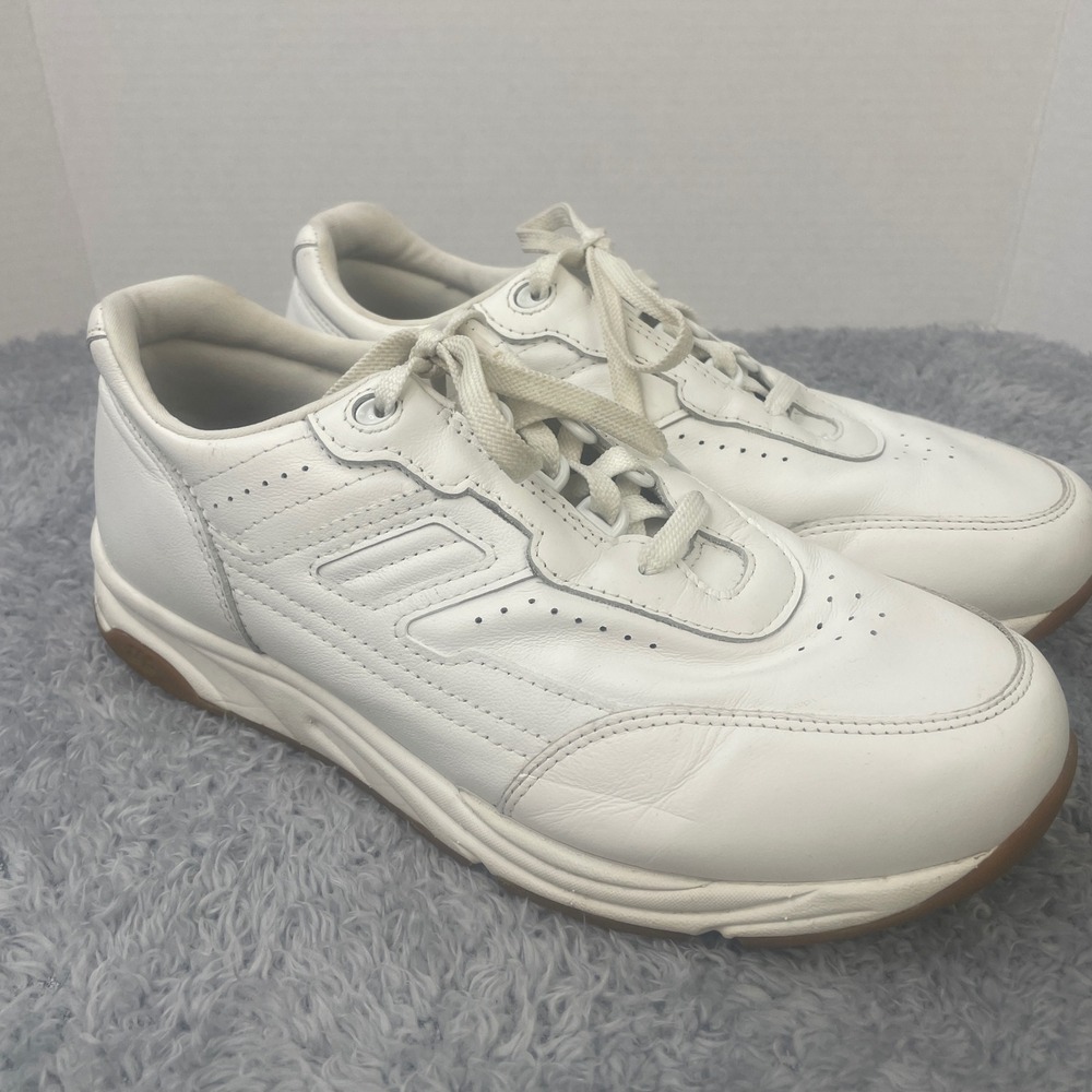 SAS Walk Easy Walking Shoes Womens 11.5 W3 White Leather Comfort Sneakers - Picture 2 of 11